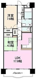 サントノーレ高松中央弐番館 2LDKの間取図画像