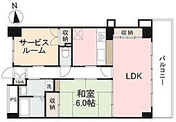 サンフラワー栗林 1SLDKの間取図画像