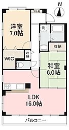 フォブールK 2LDKの間取図画像