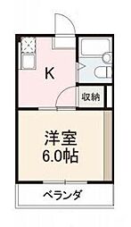 コート新北2 1Kの間取図画像