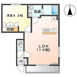 フォルティアC 1LDKの間取図画像