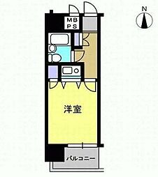 朝日プラザアーバンコア高松 ワンルームの間取図画像
