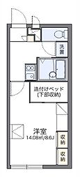 レオパレス大町 1Kの間取図画像