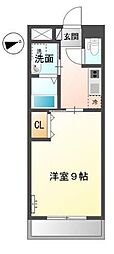 サンパレス東山崎 1Kの間取図画像