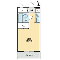 メゾンド西宝町 ワンルームの間取図画像