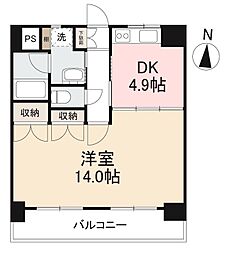 ダイアパレス築地 1DKの間取図画像