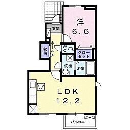 サンブリーゼ東山E棟 1LDKの間取図画像