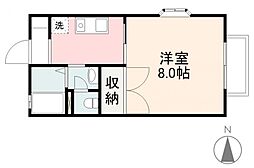 リバティーハイツ 1Kの間取図画像