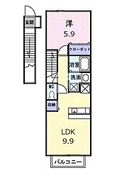 アパートメントハウス船入公園 1LDKの間取図画像