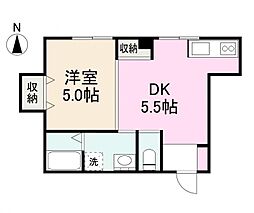 エクセレント3 1DKの間取図画像