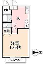 カーサ仏生山 1Kの間取図画像