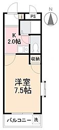 ブルーベルSAITO 1Kの間取図画像