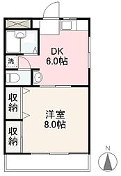 ドリームタカオ 1DKの間取図画像