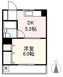 石井ハイツ 1DKの間取図画像