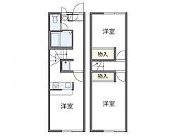 レオパレス木太南 2DKの間取図画像