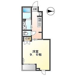 プレジール 1Kの間取図画像