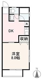 レークサイド6 1DKの間取図画像