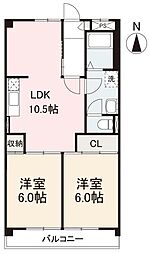 ラフォーレHASHIMOTO 2LDKの間取図画像