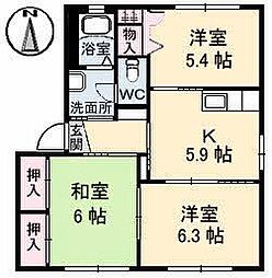 ドリームハイツKEN1 3Kの間取図画像