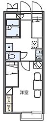 レオパレスボヌール 1Kの間取図画像