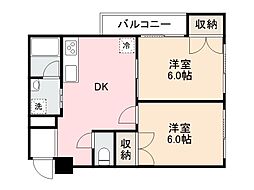 菊池マンション 2DKの間取図画像