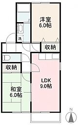 センチュリー香西A 2LDKの間取図画像