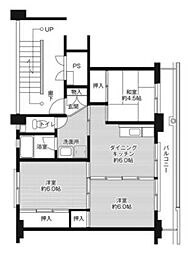ビレッジハウス野間田1 3DKの間取図画像