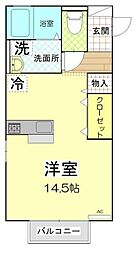 エイトクローバー ワンルームの間取図画像