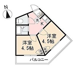 CALVERT西宝町 2Kの間取図画像