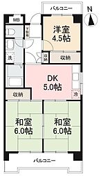オール上福岡 3DKの間取図画像