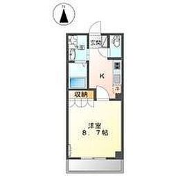 プリオール 1Kの間取図画像