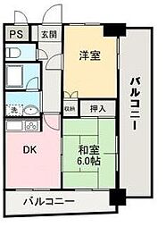 ダイアパレスポートアベニュー高松100 2DKの間取図画像