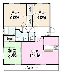 サンテラス1 3LDKの間取図画像