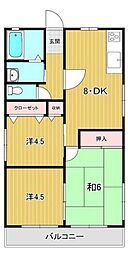 メゾン朱莉 3DKの間取図画像