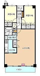 サーパス茜通り 2LDKの間取図画像