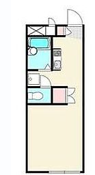 レオパレスリバーサイドT・M・I 1Kの間取図画像