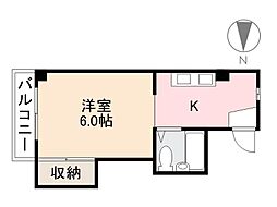 ふじハイツ 1Kの間取図画像