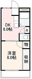 つるぎマンション 1DKの間取図画像