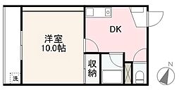 プレアール高松西町 1DKの間取図画像