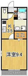 フォブールDr. 1Kの間取図画像