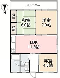 東光マンション 3LDKの間取図画像