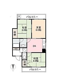 コーポモリ 3DKの間取図画像
