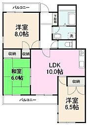 ヴェルデ小坂 3LDKの間取図画像