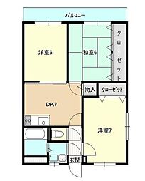 ユーミーグランディール 3DKの間取図画像