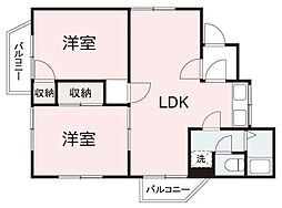 ファーマランドF2 2LDKの間取図画像