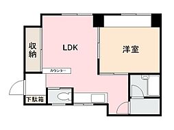 江郷第一ビル 1LDKの間取図画像