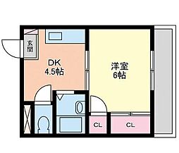 瀬戸海マンション 1DKの間取図画像