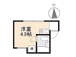 番町コーポ ワンルームの間取図画像