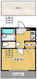 RAPPORT太田下町 1Kの間取図画像