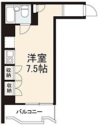 ヴィラ扇 ワンルームの間取図画像
